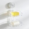 DEEIF Suction Cup Soap Dish for Shower Wall, Self-Draining (Clear)