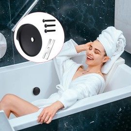 Single Hole Bathtub Overflow Drain Cover, Bathtub Drain Plate Overflow Cover with Screw Low Noise Thick Face Plate Tub Trim Kit(Matte Black)