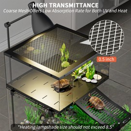 Turtle Basking Platform & Dock - Stainless Steel Turtle Ramp, Non-Slip Surface - Fits 17-20 Inch Wide Tanks, 40/50//59/65/75/90/100/125/150 Gallon Aquariums