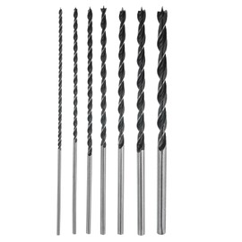 sourcing map 7pcs Brad Point Drill Bits 4-12mm Dia Straight Round Shank Drill Metric Brad Point 5.91 Inch Drilling Depth Spiral Twist Drill Bits for Carpenter Woodworking Plastic Rubber