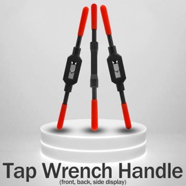 Bestgle Tap Wrench Adjustable for Metric M4-M12 (3/16"-1/2") Taps, Adjustable Tap Wrench with Handle, Tap Reamer Tapping Wrench Tool, Medium Carbon Steel Handle with Nickel Plated, Red Black