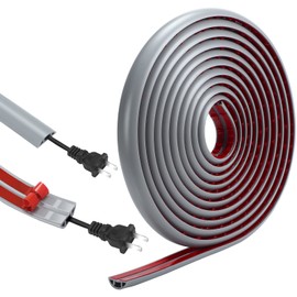 19.69 ft Floor Cord Cover Overfloor Cord Protector Duct Cord Protector Covers Cable on Floor Raceway for Sidewalks or Walkways (Grey)