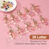 MECCANIXITY Initial Letter Keychain, Cute Tassel Cherry Blossom Keychain Alphabet
