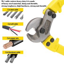 Cable Cutters,18" Wire Cutters Heavy Duty,for DIY Projects, Metal Cutting, and Electrical Wire Cutting - Made of Quality Steel with Ergonomic Design for Professional and Clean Cuts