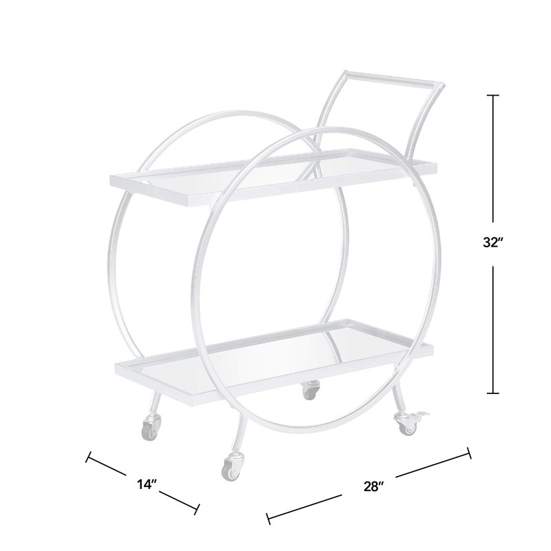 FirsTime & Co. Silver and Gray Odessa Bar Cart, American