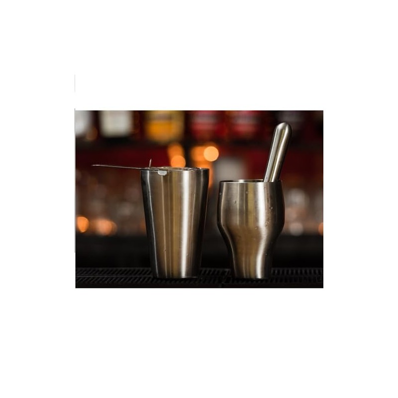 COCKTAIL7 Paris French Cocktail Shaker Continental 50cl Brushed Stainless Steel