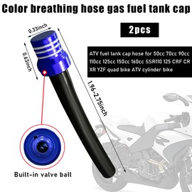 Gasedin - 2 tapones para tanque de combustible de gas, tubo de ventilación de tanque unidireccional CNC con válvula de ventilación de aluminio, universal para ATV Quad todoterreno Pit Dirt Bike,
