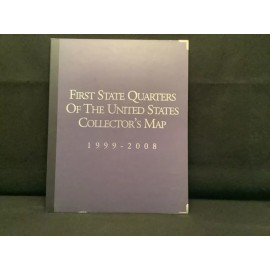 FIRST STATE QUARTERS OF THE UNITED STATES COLLECTOR'S MAP 1999 - 2008 WITH COINS