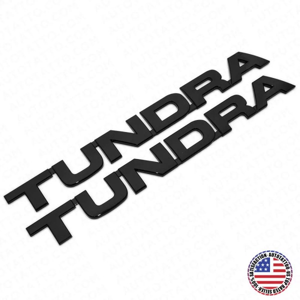 AutoTattoo 2pcs 07-14 Gloss Black Tundra Letter Side Door Tailgate