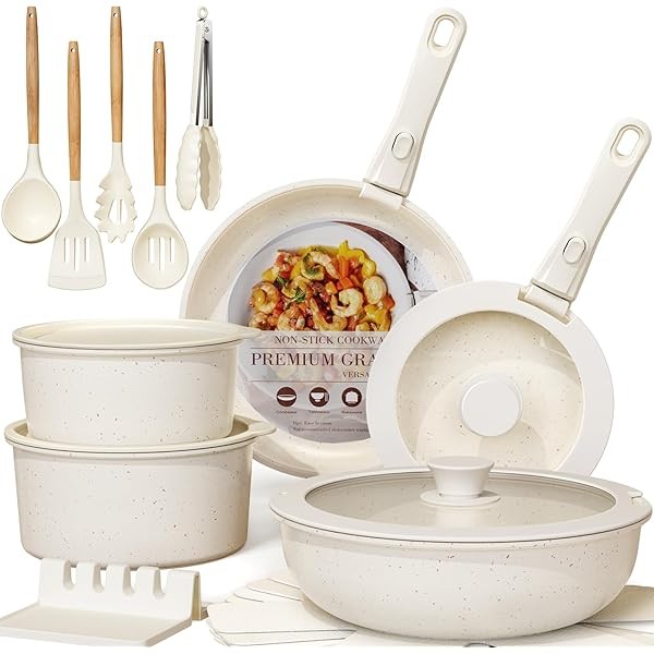 Astercook 21 Pcs Pots and Pans Set Non Stick, Ceramic