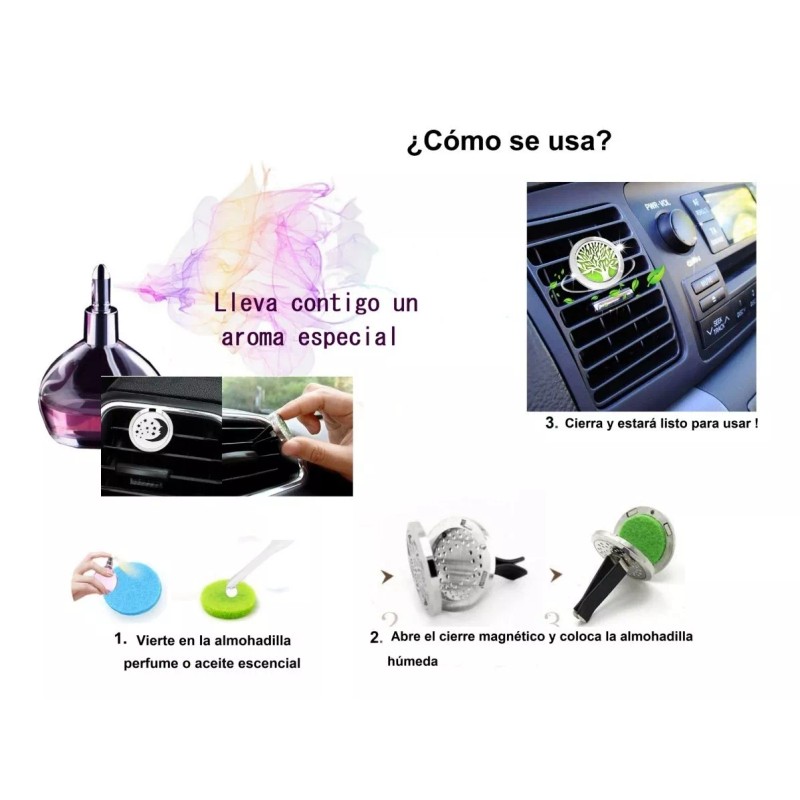 Cocodrilo Azul Difusor Coche Aromaterapia Acero Inoxidable Clip Carro