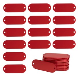 StayMax Aluminum Engraving Blanks Tags Stamping Blanks Tags with 2 Holes 25 Pack (Red)