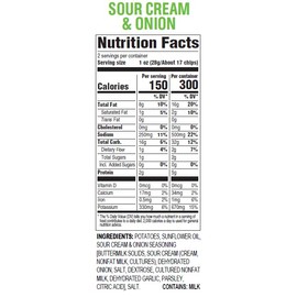 Hal's New York Kettle Cooked Gluten Free Sour Cream & Onion Flavored Potato Chip Crisps, 2 Oz (Pack of 6)