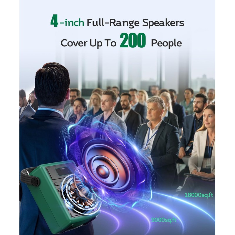 40W Powerful Wireless Voice Amplifier for Teachers, Bluetooth Speaker PA