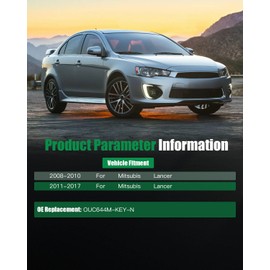 SCITOO Key Fob Keyless Entry 2008-2017 for Mitsubishi for Lancer 2.0L, 2009-2017 for Mitsubishi for Lancer 2.4L OUC644M-KEY-N (1 PCS) 4 buttons 315Mhz