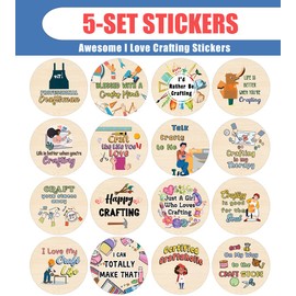 Creanoso I Love Crafting Stickers (5 Sets X 16 Designs) – Sticker Card for Kids – Awesome Stocking Stuffers Gifts for Boys & Girls – Classroom Home Rewards Enticements
