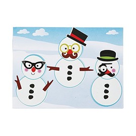 Fun Express - Dress Up Snowman Mini Mas for Christmas - Stationery - Stickers - Make - A - Scene (Sm) - Christmas - 12 Pieces