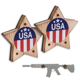 DGWJSU Gun Magnet Mount 25 lbs Rating, Real Wood Gun Magnet, Hidden Magnet Gun Mount for Pistol, Rifle, Shotgun, Using in Wall Gun Rack, Car, Truck, Safe, Desks, Gun Gifts- Pentagon(2-Pack）