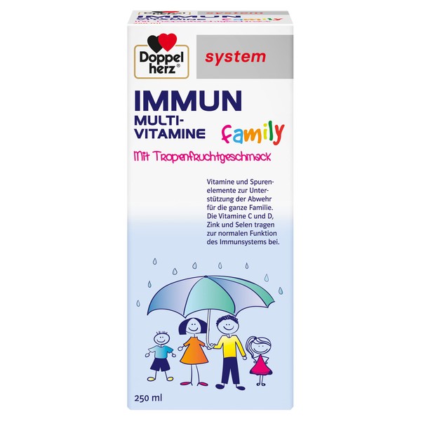 Doppelherz system Immune Family Multi Vitamins - Selected Trace Elements and Vitamins for the Immune System and Cell Protection - 250 ml