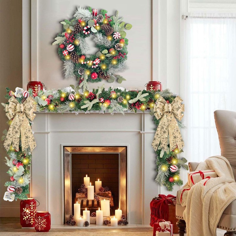 Habbiful Large Christmas Bow for Wreath, Christmas Wreath Bows for