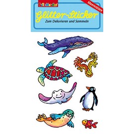 Lutz Mauder Meerestiere/Fische/Wale/Haie/Delpine - Glitter-Sticker Sticker Glitter Tattoo Glittersticker Kinder Kindergeburtstag Geburtstag Mitgebsel Geschenk Basteln Aufkleber