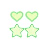 Peekaboo Pasties Glow in The Dark Hearts and Stars Green