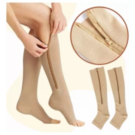 Medias De Compresión Para Varices Y Piernas Cansadas Con Zip