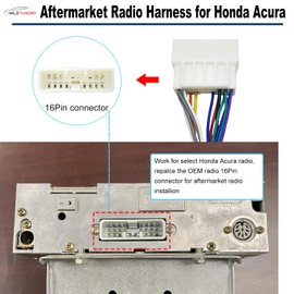 16Pin Aftermarket Stereo Wiring Harness for Honda 2010-2019 Acura 2013-2020, 8Pin+8Pin Android Car Stereo Harness Adapter for Fit Civic CR-V Odyssey CR-Z Car Radio Stereo Wiring Harness for ILX RDX