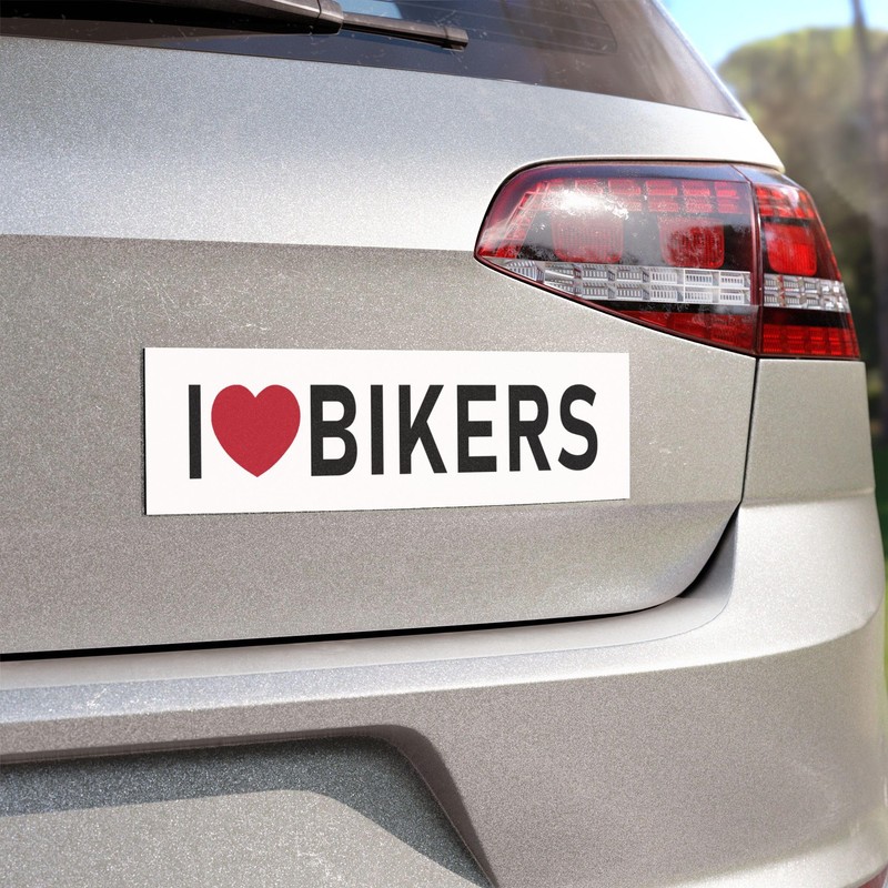I Love Bikers Sticker Large 9" I Heart Riding Bikes
