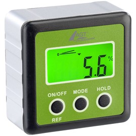 AGT Professional Inclinometer: Digital Protractor, Illuminated LCD Display, Aluminium, IP54, 0-360° (Spirit Level, Digital Inclinometer, Angle Measurement)