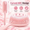 Hollow-Out Fine-Tooth Detangling and Volumizing Hair Comb for Real Hair