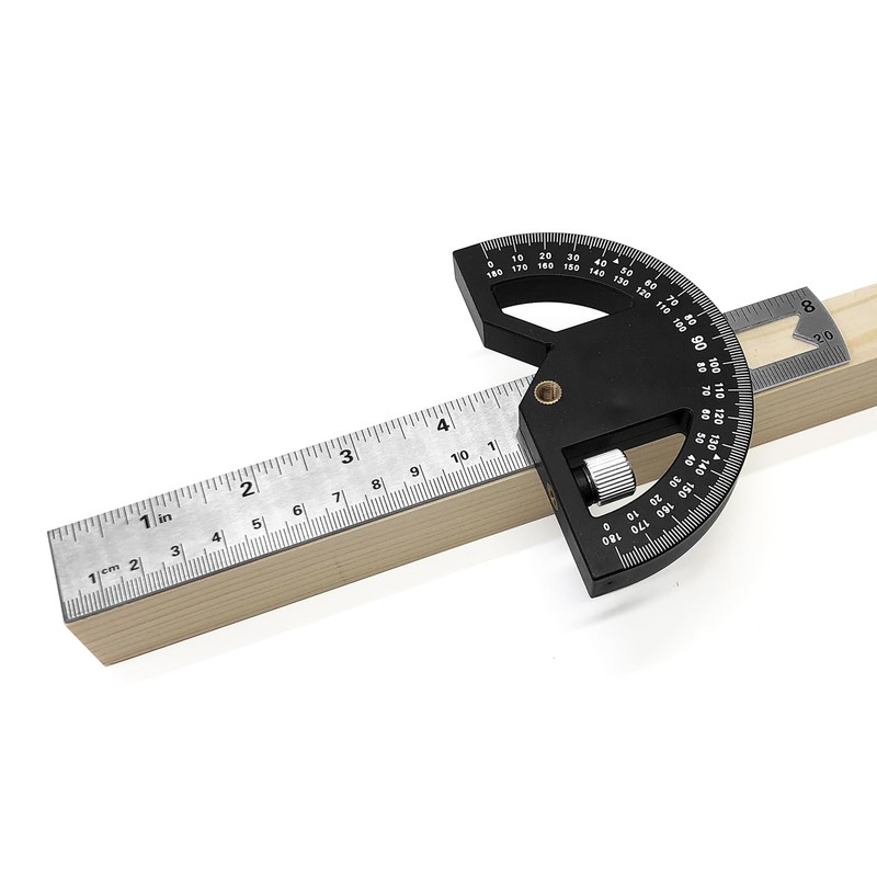 WEITARI Protractor Angle Finder 8-Inch Woodworking Ruler, Adjustable Stainless Steel