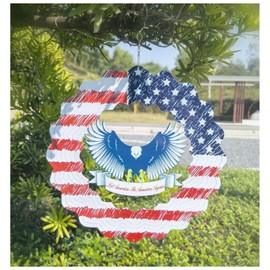 Eagle Wind Spinners for Yard and Garden American Flag Kinetic Wind Spinner Fourth of July Independence Day Party Decorations for Indoor Outdoor 3D Effect Patriotic Wind Spinner