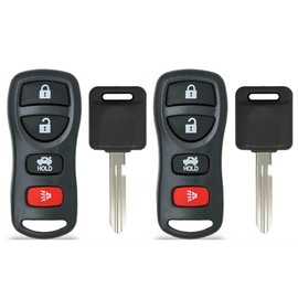 2X New Replacement Keyless Remote with Ignition Key Compatible with & Fits for Nissan ID 46 Chip N104T