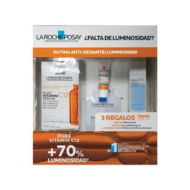 La Roche-Posay Kit Pure Vitamina C12, Sérum Antioxidante con 3 Regalos Tamaño Viaje, Rutina Luminosidad