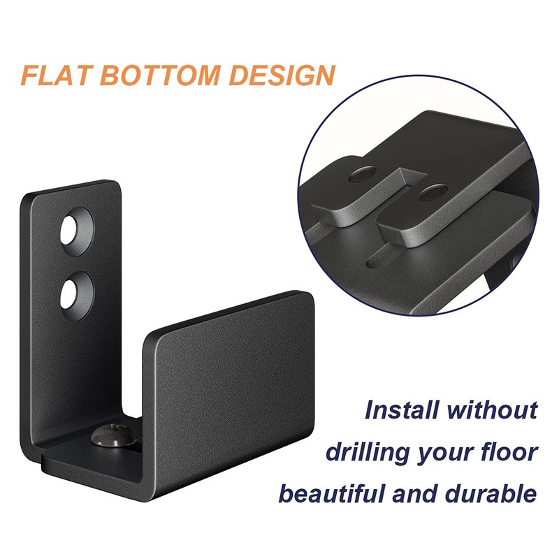 SMARTSTANDARD Adjustable U Shape Barn Door Floor Guide, Wall Mounted