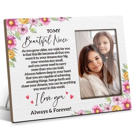 TRKAE Niece Picture Frame, To My Beautiful Niece, Photo Frame From Aunt, Niece Gifts for Christmas Birthday Graduation, 4x6 Wooden Photo Frame For Wall Tabletop Display /038