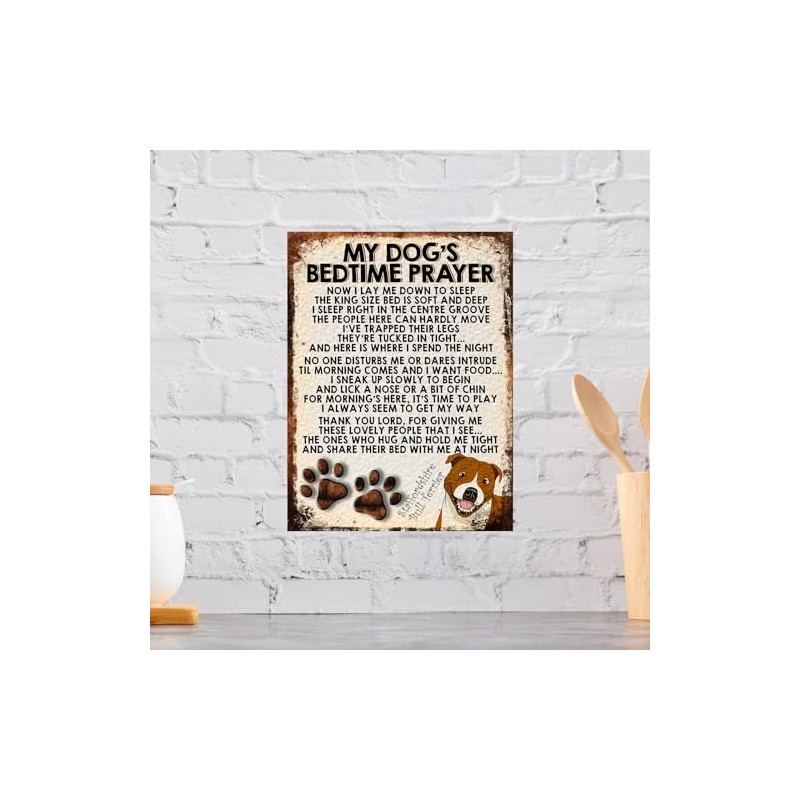 MY DOG'S BEDTIME PRAYER RETRO STYLE METAL TIN SIGN/PLAQUE DOG