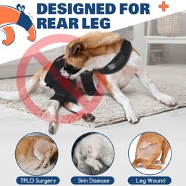 Supet Dog Recovery Sleeve for Rear Legs, Non Slip Back Leg Sleeve to Stop Licking, Cover After Surgery for TPLO ACL Surgery, Thigh Wound, Knee Injuries, Dog Cone Collar Alternative