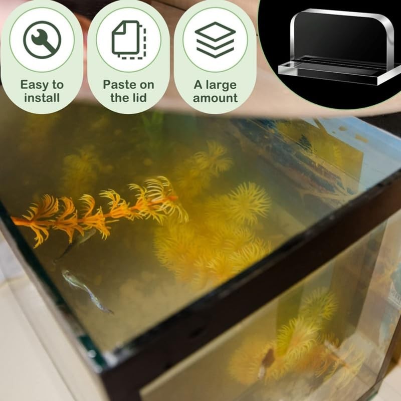 Fowecry 6 Piece Aquarium Lid Handles Transparent Acrylic for Aquarium