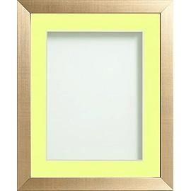 Frame Company Simpson Range Gold 9x7 inch Frame With Lemon Bon Bon Mount for 7x5 inch *Choice of Sizes* Fitted with Real Glass