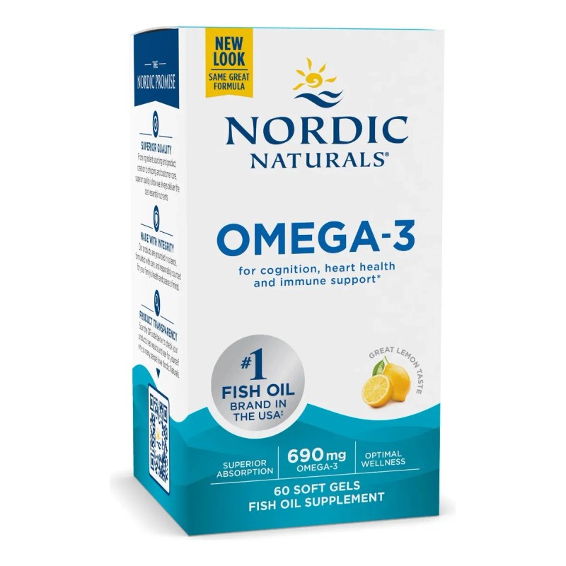 Nordic Naturals Omega-3 690mg 120 Softgels Sabor Limón