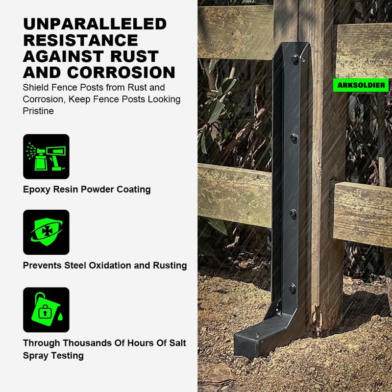 ARKSOLDIER Fence Post Repair Kit - Quick Fix Broken/Leaning 4x4/6x6
