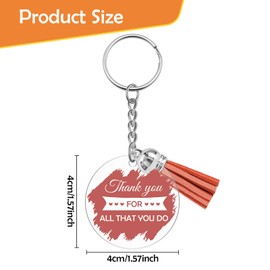 Ximalun 8Pcs Thank You Keyrings Teacher Appreciation Gifts Thank You Gifts for Employee Coworker Mentor Nurse Social Worker Secretary Boss Leader Leaving Job Farewell Retirement Gift