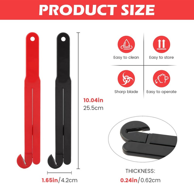 2pcs Food Bag Pouch Cutter Opener with Stainless Steel Blade