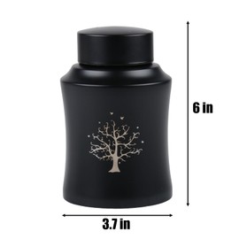 Henrrida Stainless Steel Urns Human Ashes the Small Urn Is Suitable for Commemorating Human and Pet Ashes 6 "X 3.7" （black）
