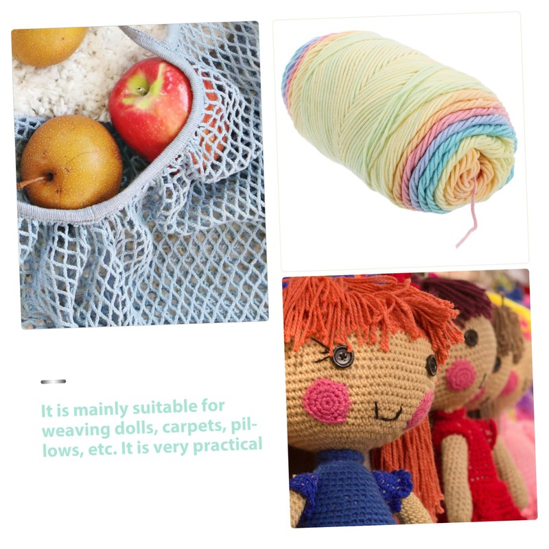 LALAFINA Rainbow Cotton Yarn 5-ply DIY Rope Soft Acrylic Blend