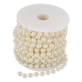 Acouto Rollo Molienda Perlas de Alambre de Perlas Guirnalda Cuerda DIY Decoración de la Boda Perla árbol de Navidad Guirnalda Perlas Perlenkette Deko Dekoration Cadena de Imitación (Beige)