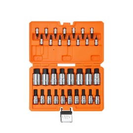JU JIAN TEC Master HEX Bit Socket Set, 32 piece, SAE & Metric Set, Premium S2 Alloy Steel, with Molded Case