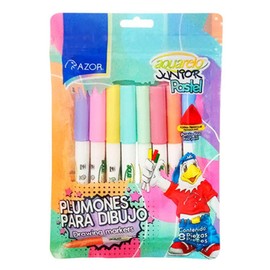 AZOR 8pz Plumones Base Agua Pastel Aquarelo Junior